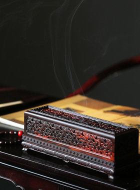 刺史大红酸枝木祥云卧香炉