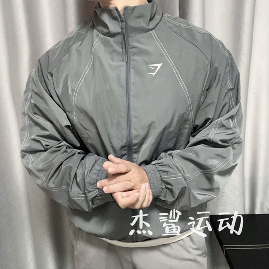 鲨鱼人同款GYMSHARK TRACK春秋男女运动休闲宽松拉链夹克外套V2