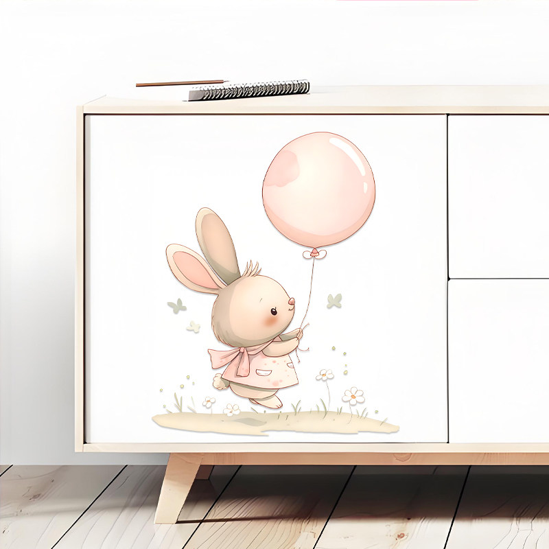 气球兔兔卡通贴纸儿童房卧室浴室柜子桌面冲水箱防水自粘瓷砖贴,淘宝优惠券,粉丝福利购,淘宝优惠卷