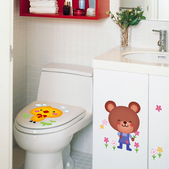 Funny toilet sticker waterproof pvc self-adhesive