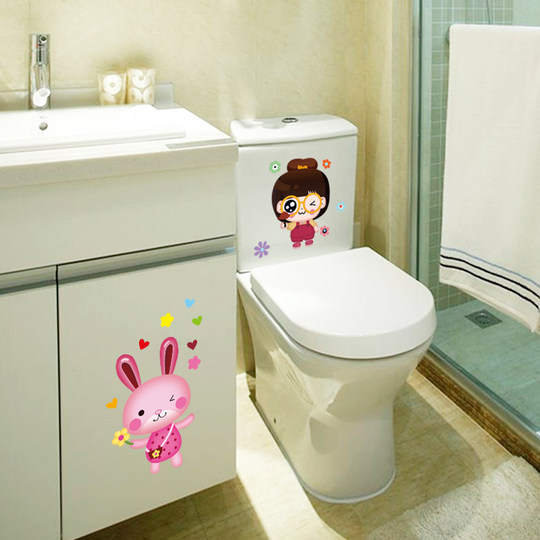 Funny toilet sticker waterproof pvc self-adhesive