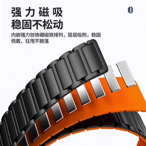 适用华为手环10/11表带加强磁吸硅胶11pro高级感8/9腕带智能运动男女生band替换nfc版通用B19/B29透气夏配件 - 图1