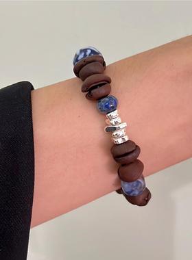 时髦人的手链 咖啡豆有趣手串秋冬棕色系植物种子设计感手饰叠戴