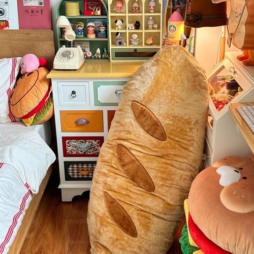 「奇奇怪怪的面包」睡觉夹腿长条抱枕床头沙发大靠垫礼物-图0