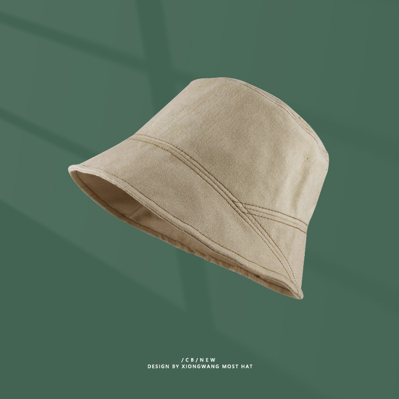 日系初秋素颜遮脸渔夫帽女纯色休闲百搭洋气盆帽男不想说话高冷风