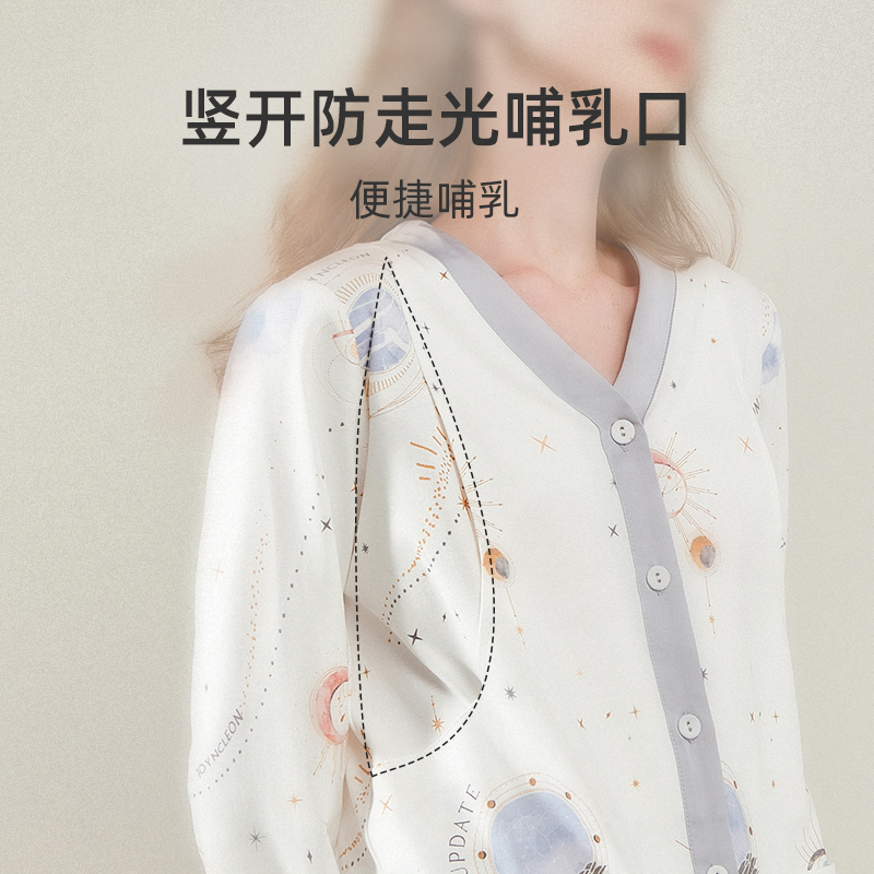 婧麒月子服春夏季产后喂奶产妇哺乳孕妇睡衣女春秋
