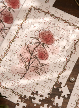 纸先生拼图礼盒 玫瑰之名系列 轻复古高颜值浪漫花卉学生桌面摆件