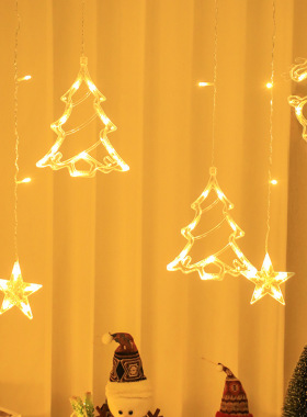 圣诞组合窗帘灯网红灯房间装饰卧室布置节庆彩灯闪灯串灯满天星