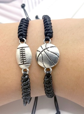 手工编织合金棒球足球篮球排球手链球队球迷派对礼物手