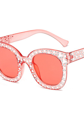 个性满天五角星果冻色太阳镜时尚炫彩海洋片墨镜可爱俏皮太阳眼镜