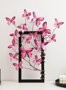 复古风仿真蝴蝶花桌面摆件