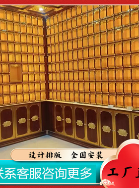 道观祠堂琉璃小佛像千佛灯千佛龛万佛墙铝合金佛龛牌位架批发定制