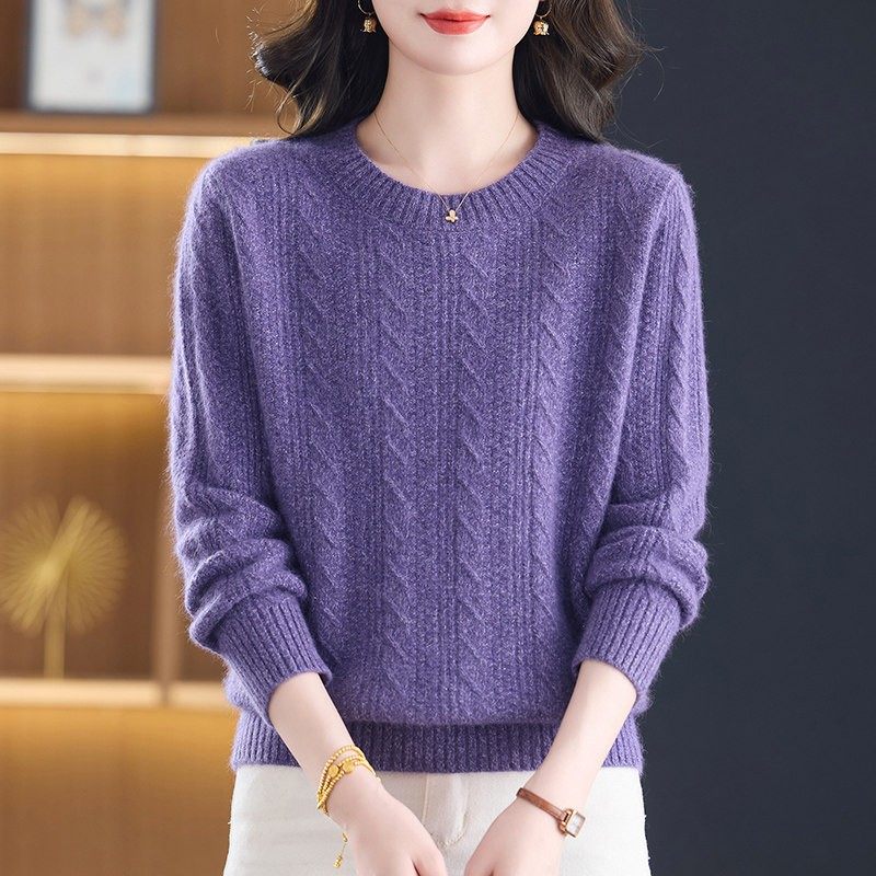 羊毛衫女士毛衣秋冬季妈妈装2025新款打底绒加厚洋气减龄圆领上衣,淘宝优惠券,粉丝福利购,淘宝优惠卷