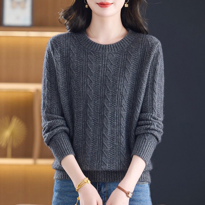 羊毛衫女士毛衣秋冬季妈妈装2025新款打底绒加厚洋气减龄圆领上衣,淘宝优惠券,粉丝福利购,淘宝优惠卷