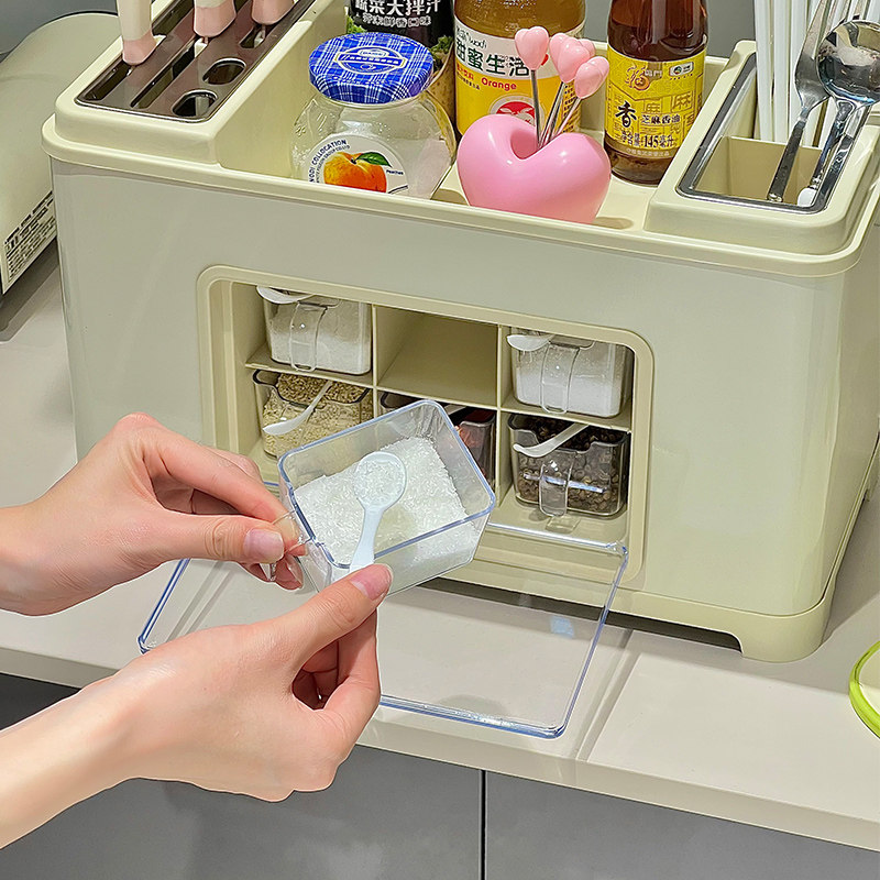 多功能不锈钢厨房调料置物架刀架筷笼调料盒桌面调料放置架储物架,淘宝优惠券,粉丝福利购,淘宝优惠卷