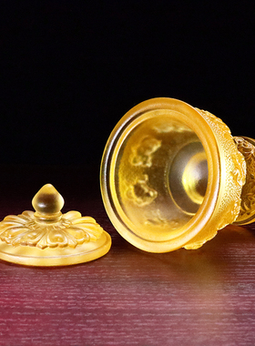 古法琉璃供佛杯佛前耐用供水杯