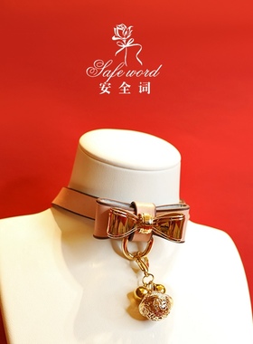 蝴蝶结铃铛puppy皮质项圈粉choker带牵引绳小猫狗吊牌可定制刻字