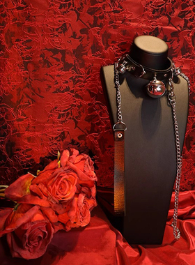 铃铛项圈女choker小狗牵引绳puppy男颈链手铐套装