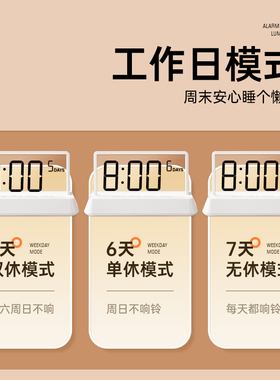 透明闹钟2025新款高中生专用电子钟桌面高颜值多功能宿舍床头台钟