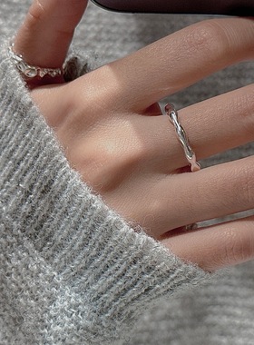 S925纯银冷淡风可调戒指女