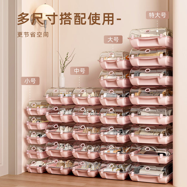 Shoe box shoe storage artifact transparent and space-saving