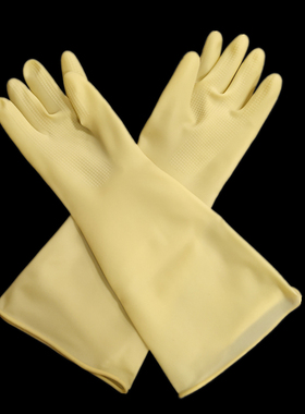 耐酸碱手套加长加厚防护防水耐磨防腐蚀化工牛筋耐油胶皮手套劳保