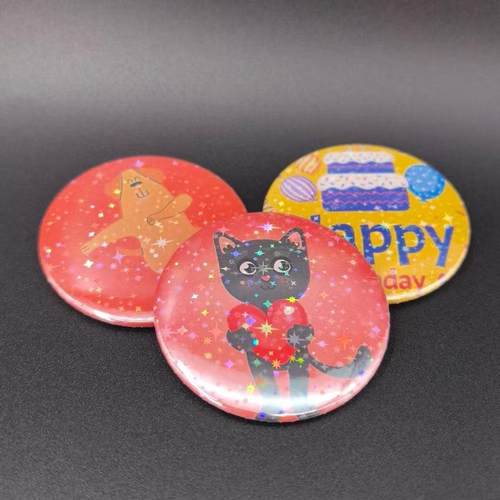 镭射膜星星双闪吧唧圆形保护膜58MM胸章膜动漫徽章膜 - 图3