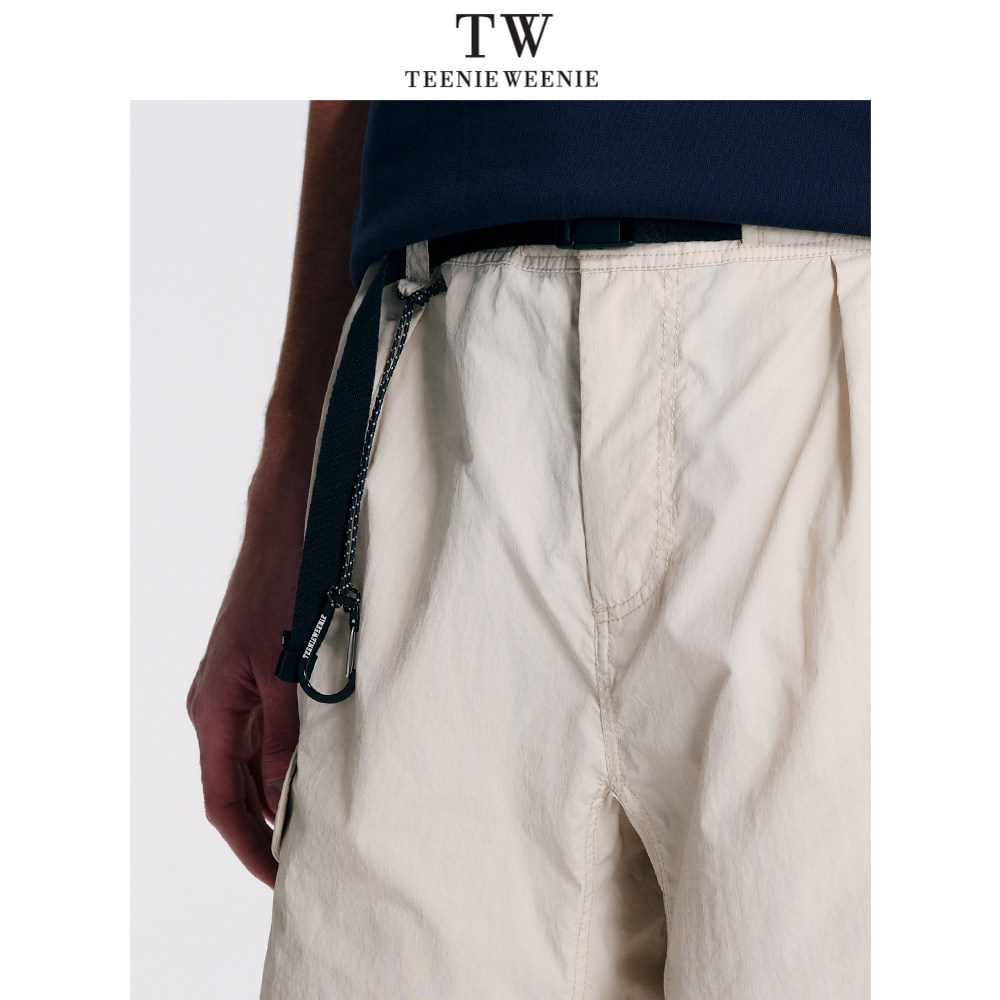 Teenie Weenie小熊男装可调节腰带松紧腰刺绣简约短裤2026年春,淘宝优惠券,粉丝福利购,淘宝优惠卷