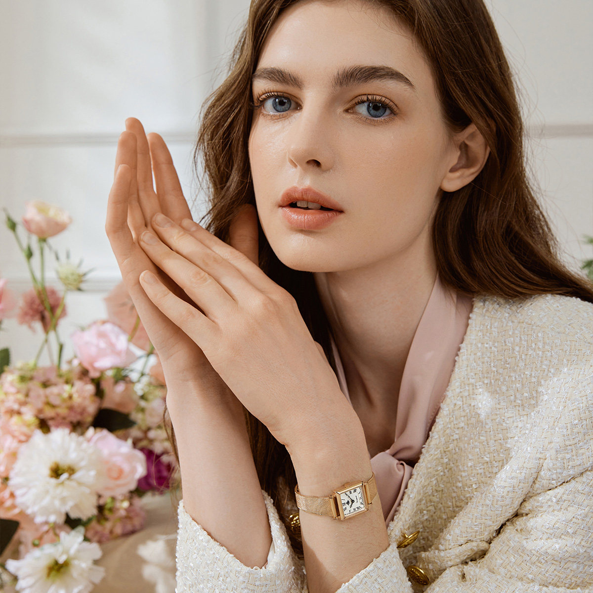 【限量秒杀】Rosemont瑞士玫瑰金属复古气质方形细表带手表女,淘宝优惠券,粉丝福利购,淘宝优惠卷