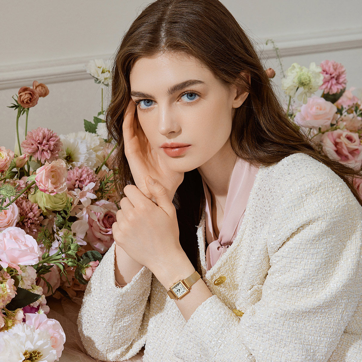 【限量秒杀】Rosemont瑞士玫瑰金属复古气质方形细表带手表女,淘宝优惠券,粉丝福利购,淘宝优惠卷