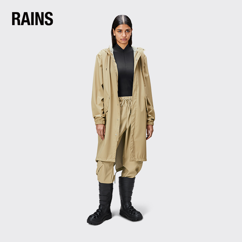 Rains鱼尾风衣防水服连帽夹克时尚雨衣男女同款 Fishtail Parka-图0