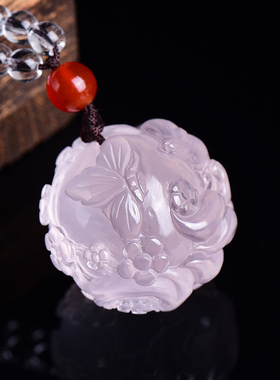 九尾狐狸男女款粉晶吊坠原创手工