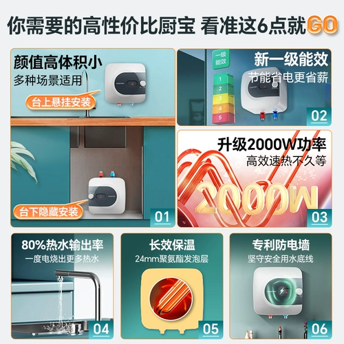 Асидантонская капля капля вода кухня детская мгновенная нагреть маленький настенный водонагреватель домохозяйка для хранения воды кухня горячая