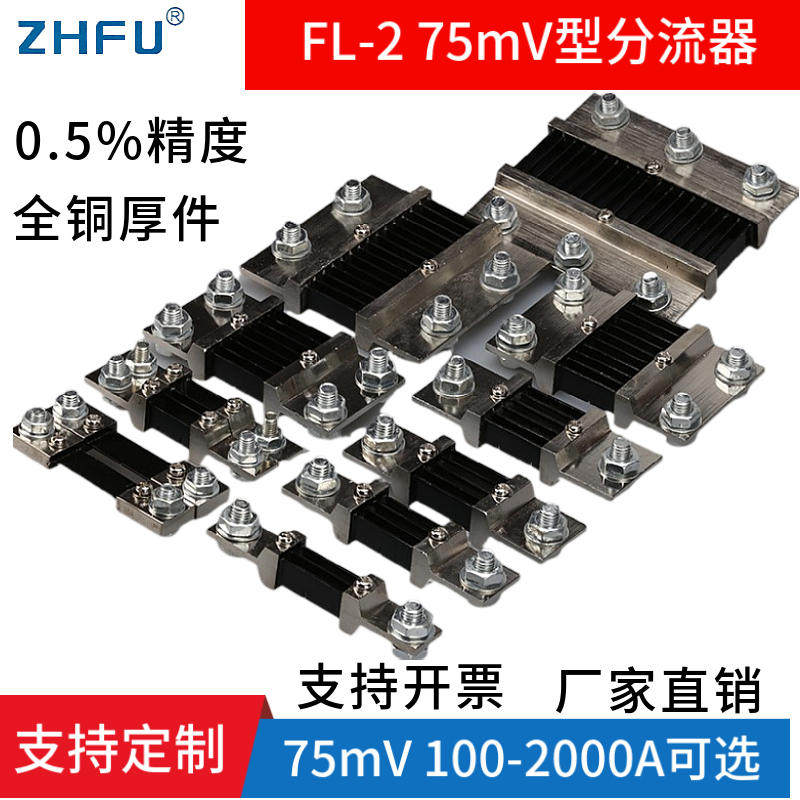 FL-2 0.5级75mv直流电表外附流分流器100A150A200A300A500A6000A - 图1