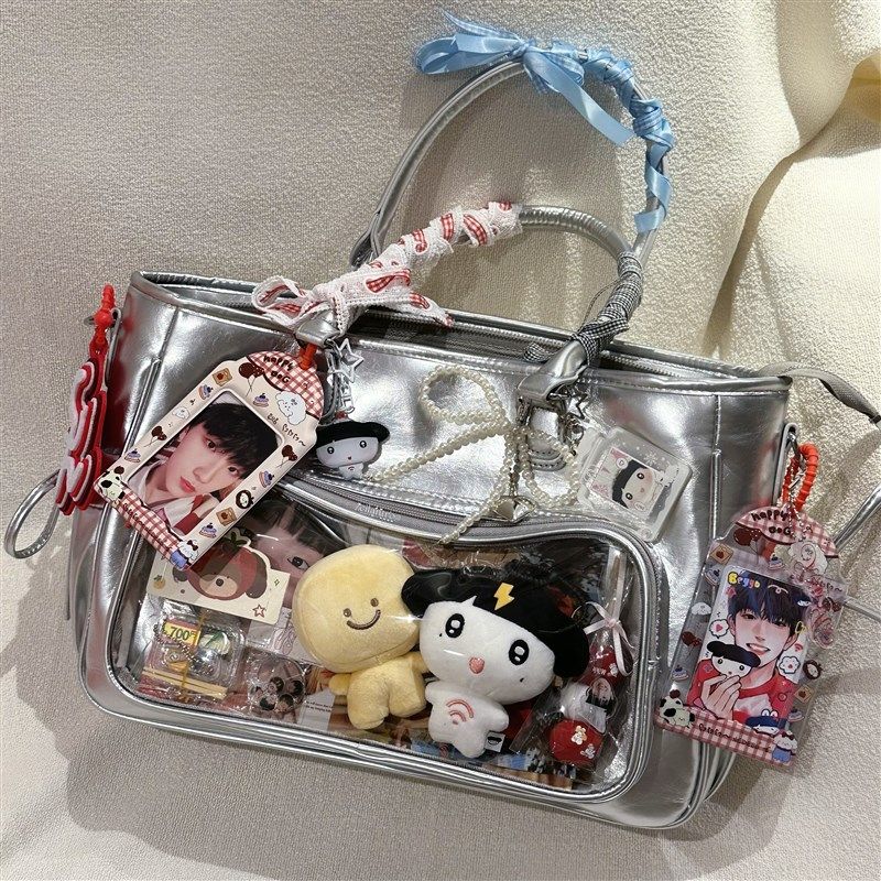 大容量痛包可双肩斜跨包有暗层演唱会藏灯牌支架托特包通勤手提包,淘宝优惠券,粉丝福利购,淘宝优惠卷