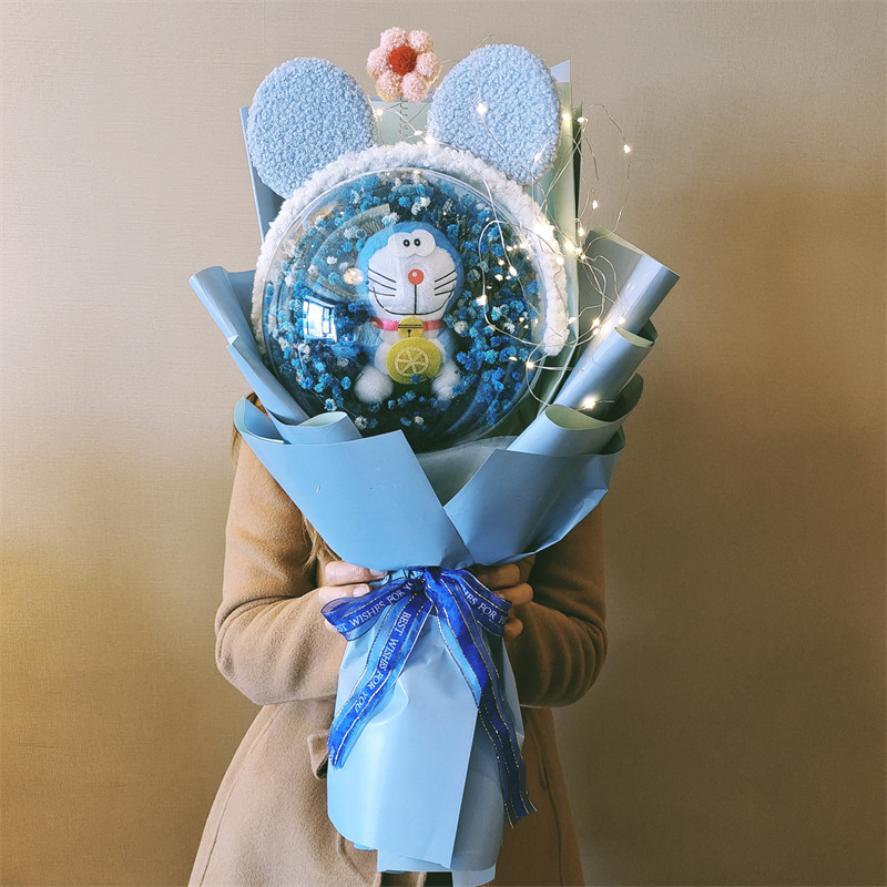 满天星干花波波球满天星花束生日闺蜜永生花送女友圣诞节礼物摆件