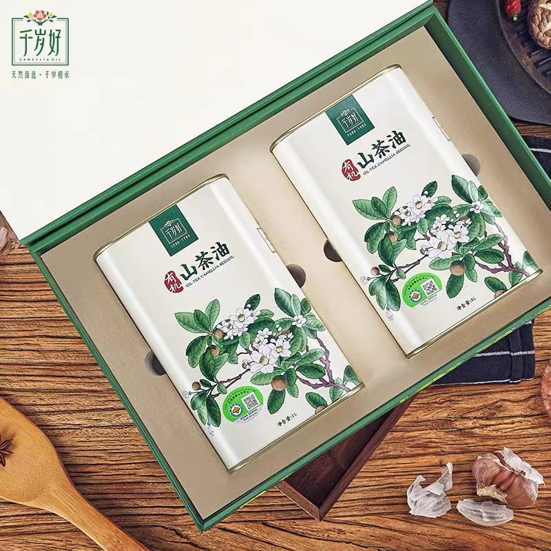 千岁好有机认证山茶油油茶籽油1L×2罐/精品礼盒款 送礼,淘宝优惠券,粉丝福利购,淘宝优惠卷