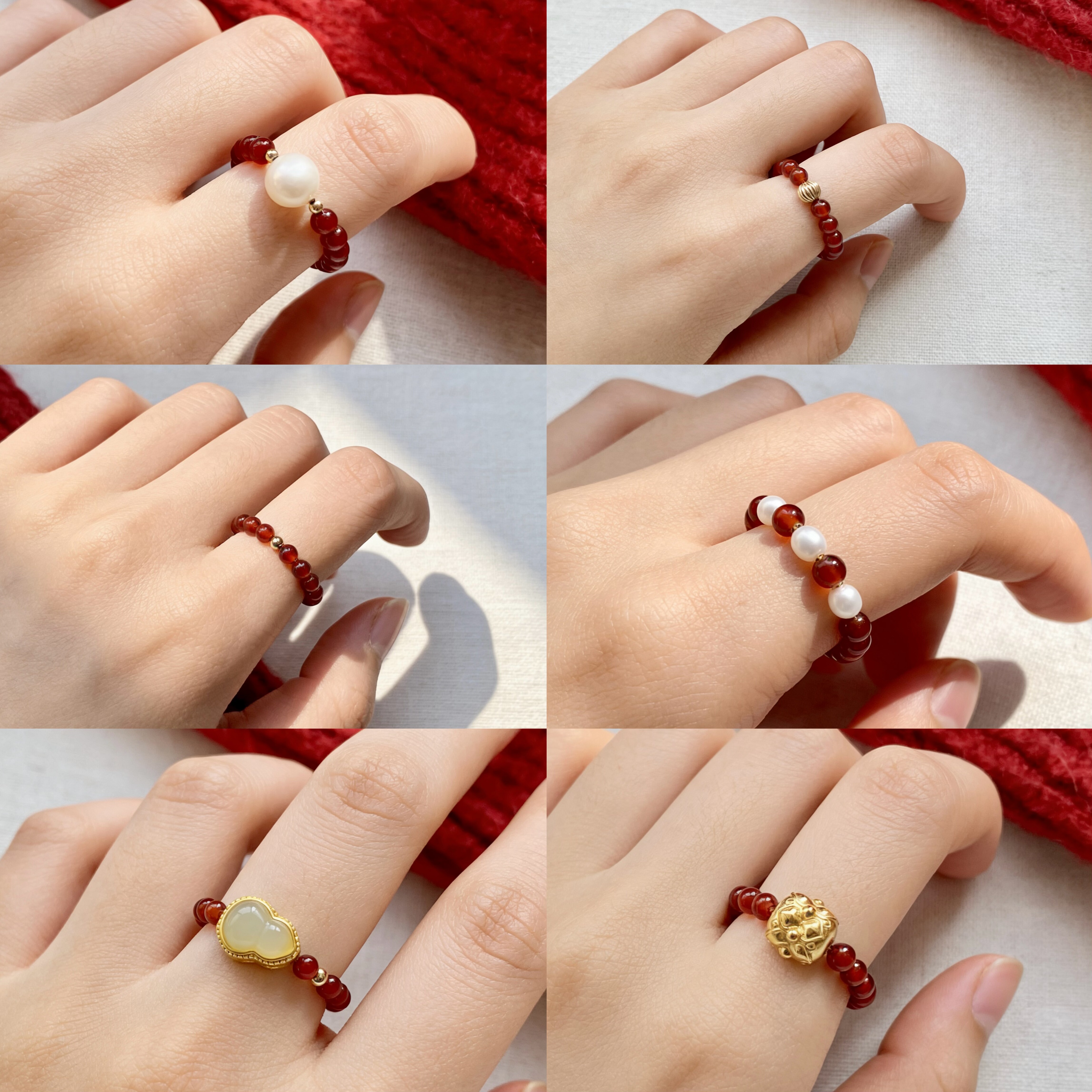 原创红玛瑙戒指女复古小众高级感新中式显白食指戒本命年红色指环,淘宝优惠券,粉丝福利购,淘宝优惠卷