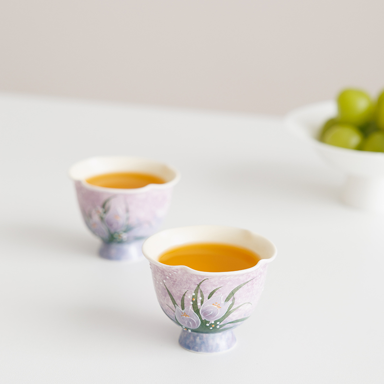 亘古粉引郁金香花口主人杯家用茶杯泡茶品茗茶具杯子手绘精致水杯,淘宝优惠券,粉丝福利购,淘宝优惠卷