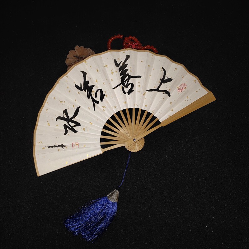 文玩扇折扇6寸5寸15方手工水磨玉竹迷你空白小扇子题字扇手绘扇子