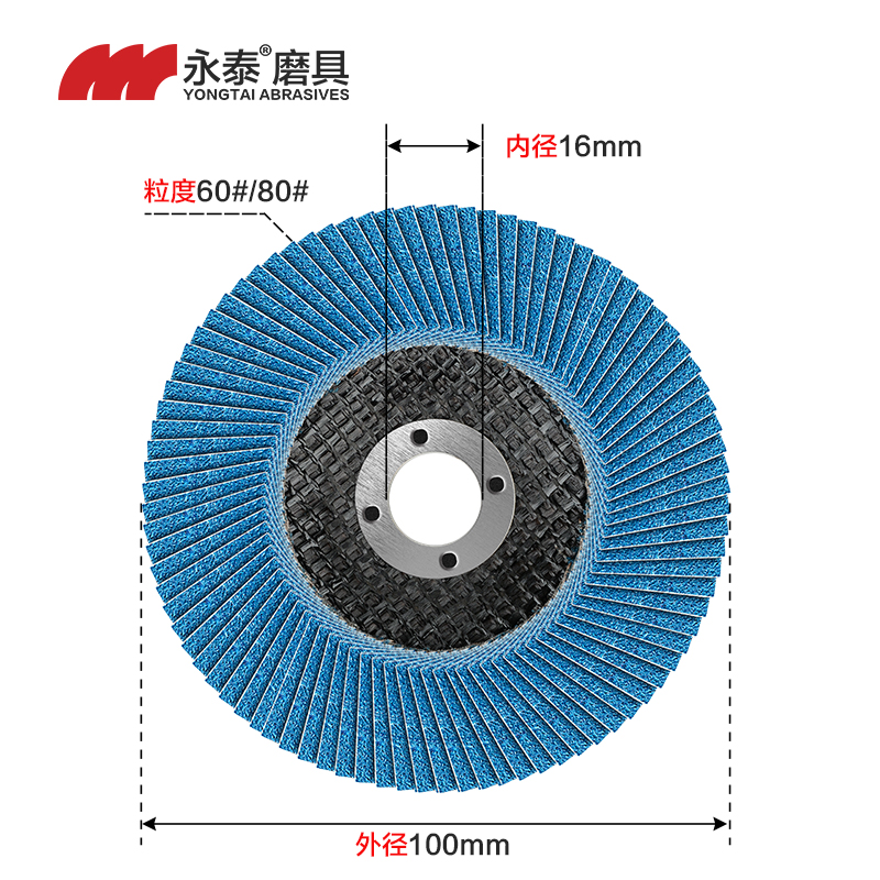 永泰强力弹性磨盘100x16百叶抛光轮角磨机千叶轮平面砂布轮打磨片 - 图0