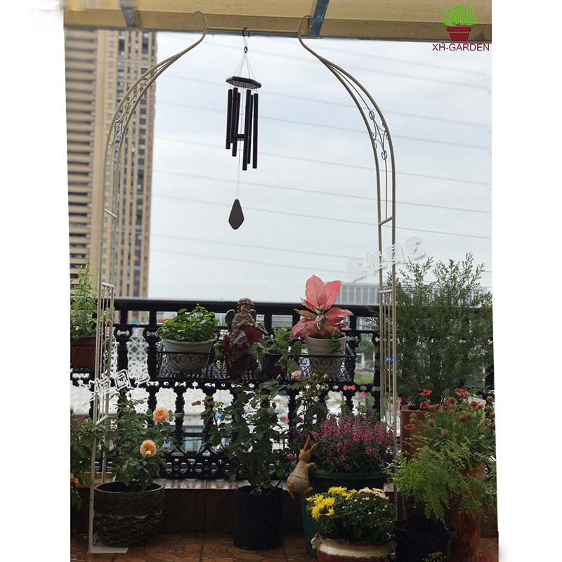 包邮铁艺藤月花架靠墙弓形花架欧式拱门架可分开2用适合阳台露台,淘宝优惠券,粉丝福利购,淘宝优惠卷