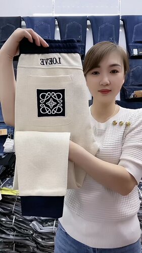 8913秋冬新款男士华夫格时尚休闲裤小脚男裤弹力长裤束脚裤卫裤男 - 图3