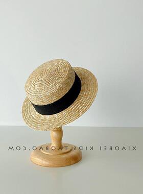 儿童草帽女童遮阳帽夏季宝宝帽子防晒帽编织幼儿渔夫帽男海边沙滩