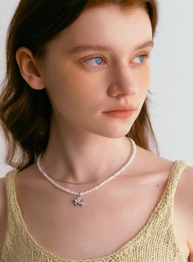 CINNLER星星锆石贝母串珠项链