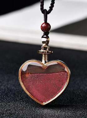 天然朱砂爱心噶乌盒吊坠朱砂原矿原石男女项坠儿童宝宝保平安瓶