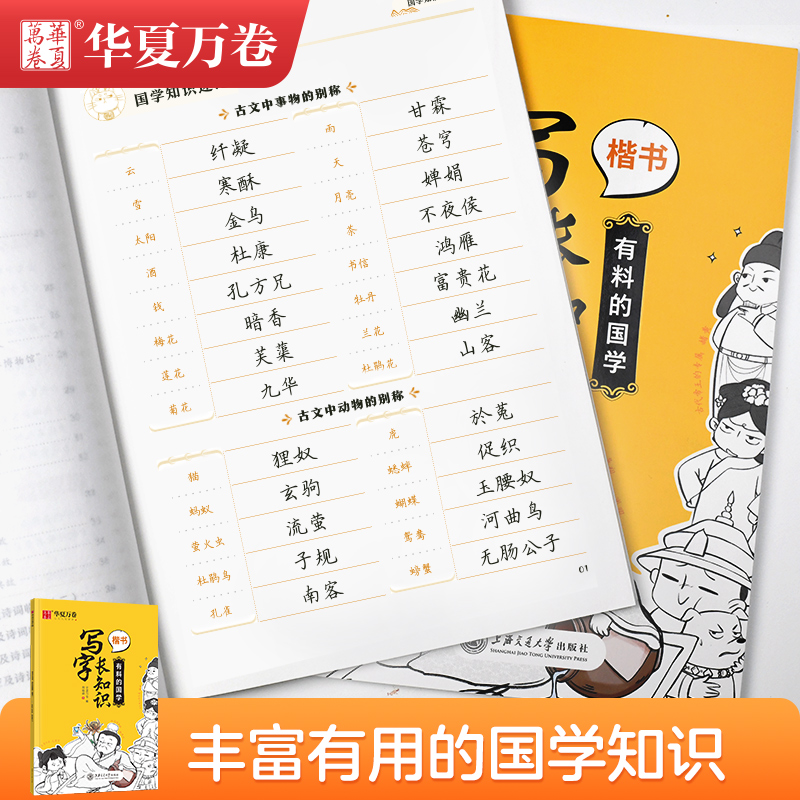 字帖练字成年男钢笔书法楷书描红练字帖写字长知识华夏万卷大学生硬笔正楷专用临摹成人国学经典初中生中学生地理历史涨知识练字本