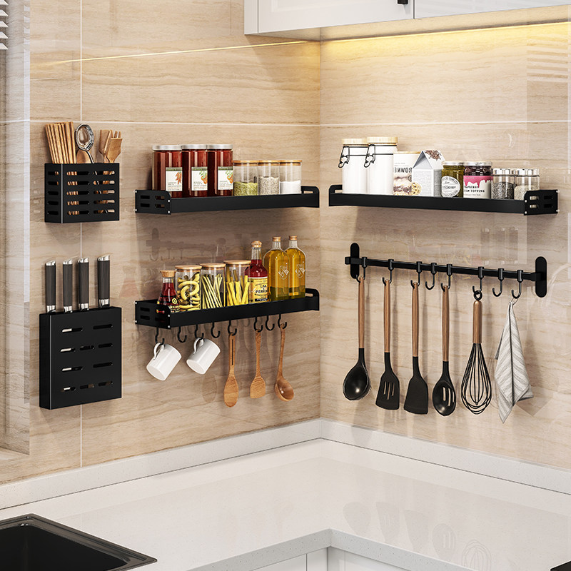 厨房置物架调料架壁挂式免打孔墙上挂件神器收纳架子作料挂架挂墙