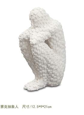 书房黑色砂岩人物思考者桌面摆件