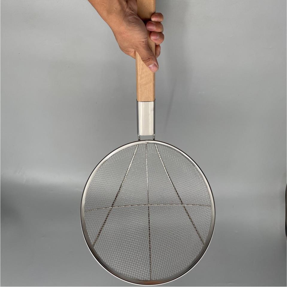 6目漏勺 粗网大漏勺 笊篱 捞面 漏网 不锈钢捞勺 加固商用 - 图0